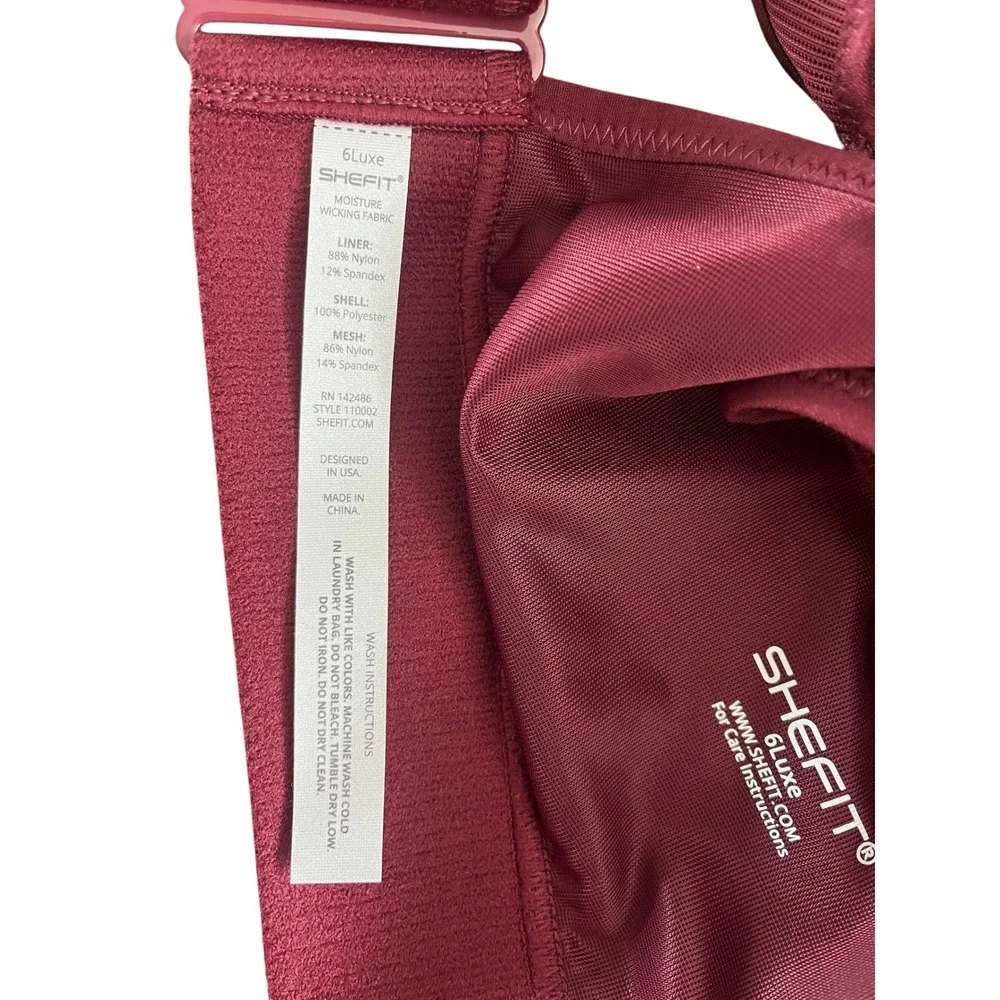 SHEFIT Plus‎ Size High Impact Ultimate Sports Bra in Wine Size 6Luxe